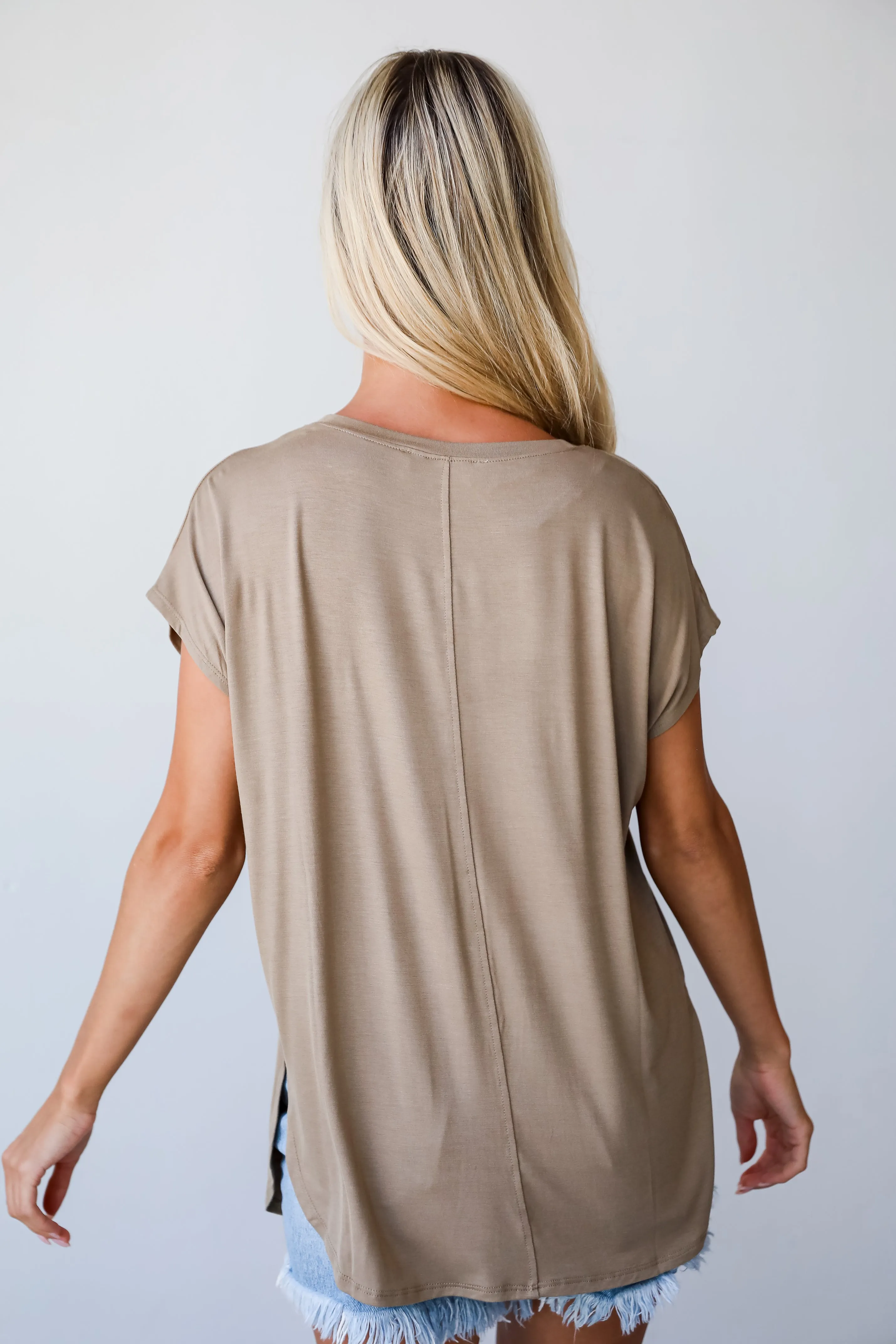 FINAL SALE - Catherine Mocha Everyday Tee - DU DEAL
