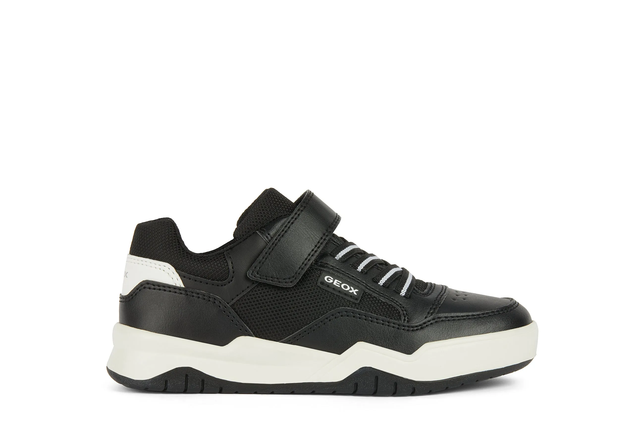 Geox Perth | Black/White Kids Sneakers