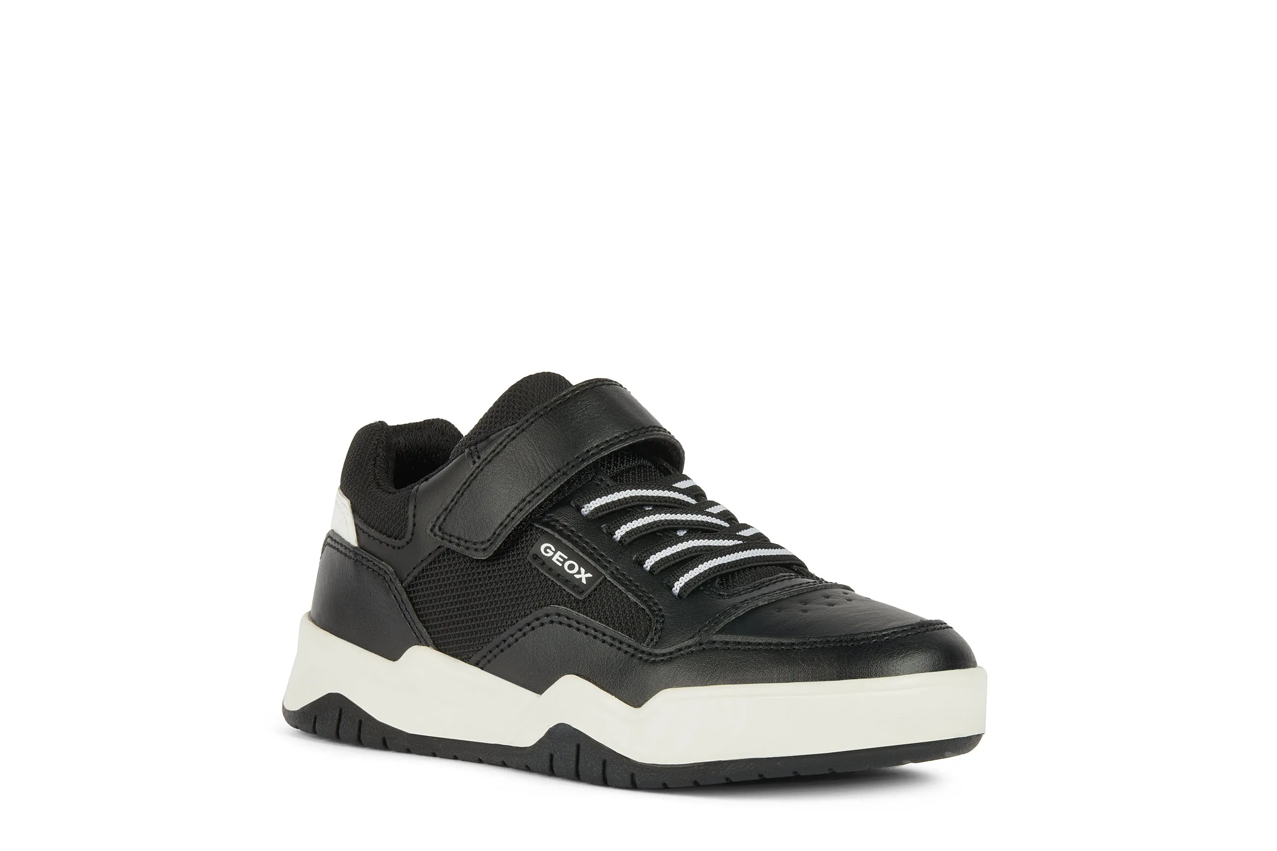 Geox Perth | Black/White Kids Sneakers