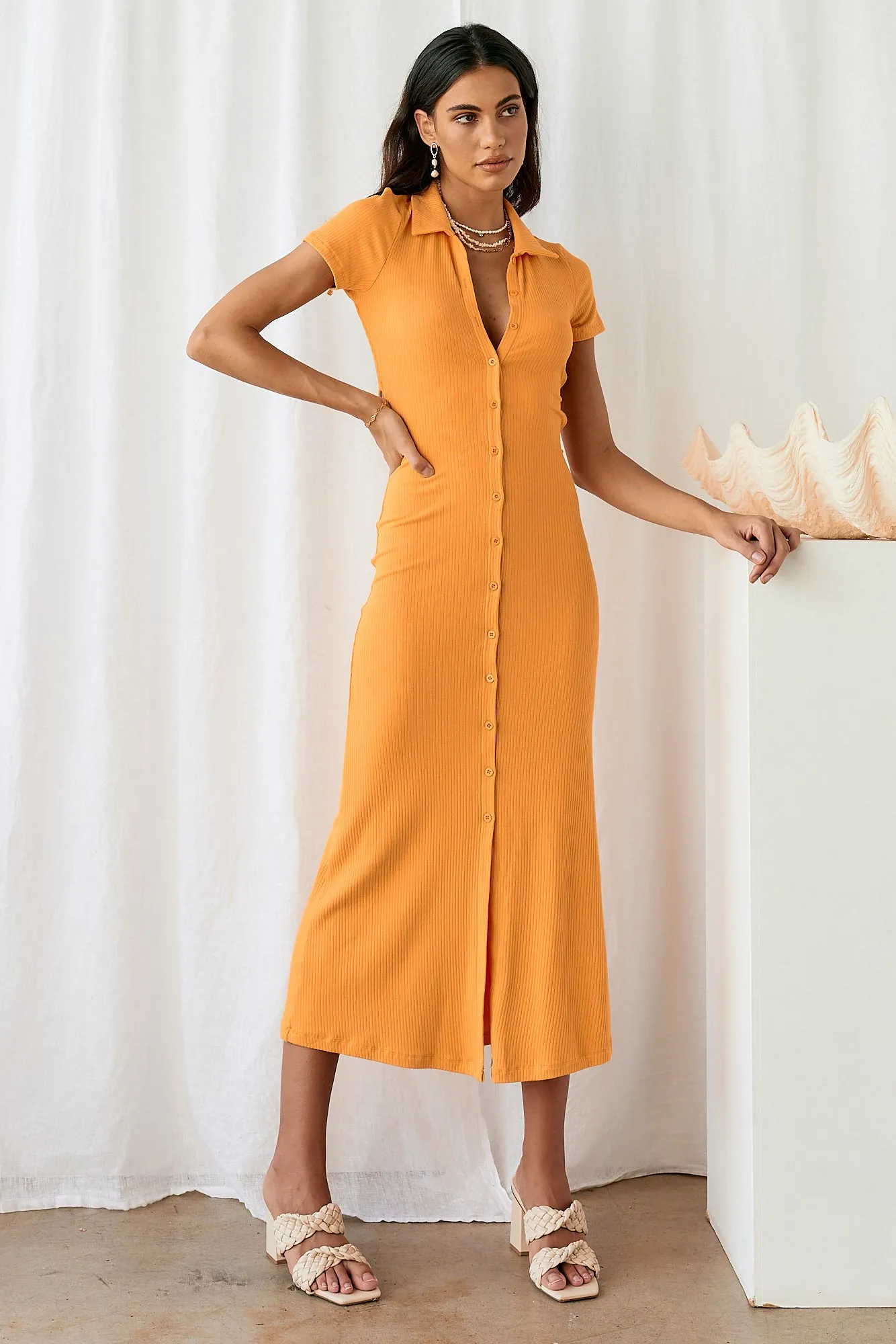 Going Slow Maxi Dress Orange