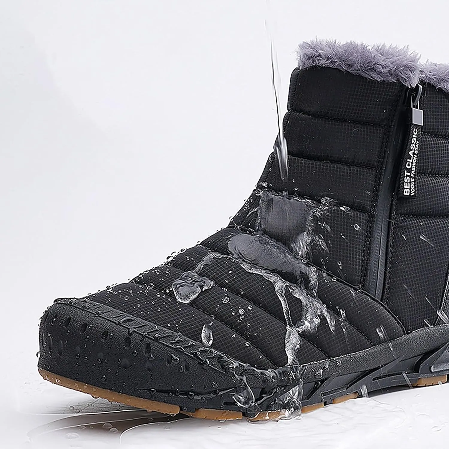 High Top Snow Boots for Women Solid Slip On Winter Boots Non Slip Flat Soled Snow Boots Snow and Hiking Boots for Women