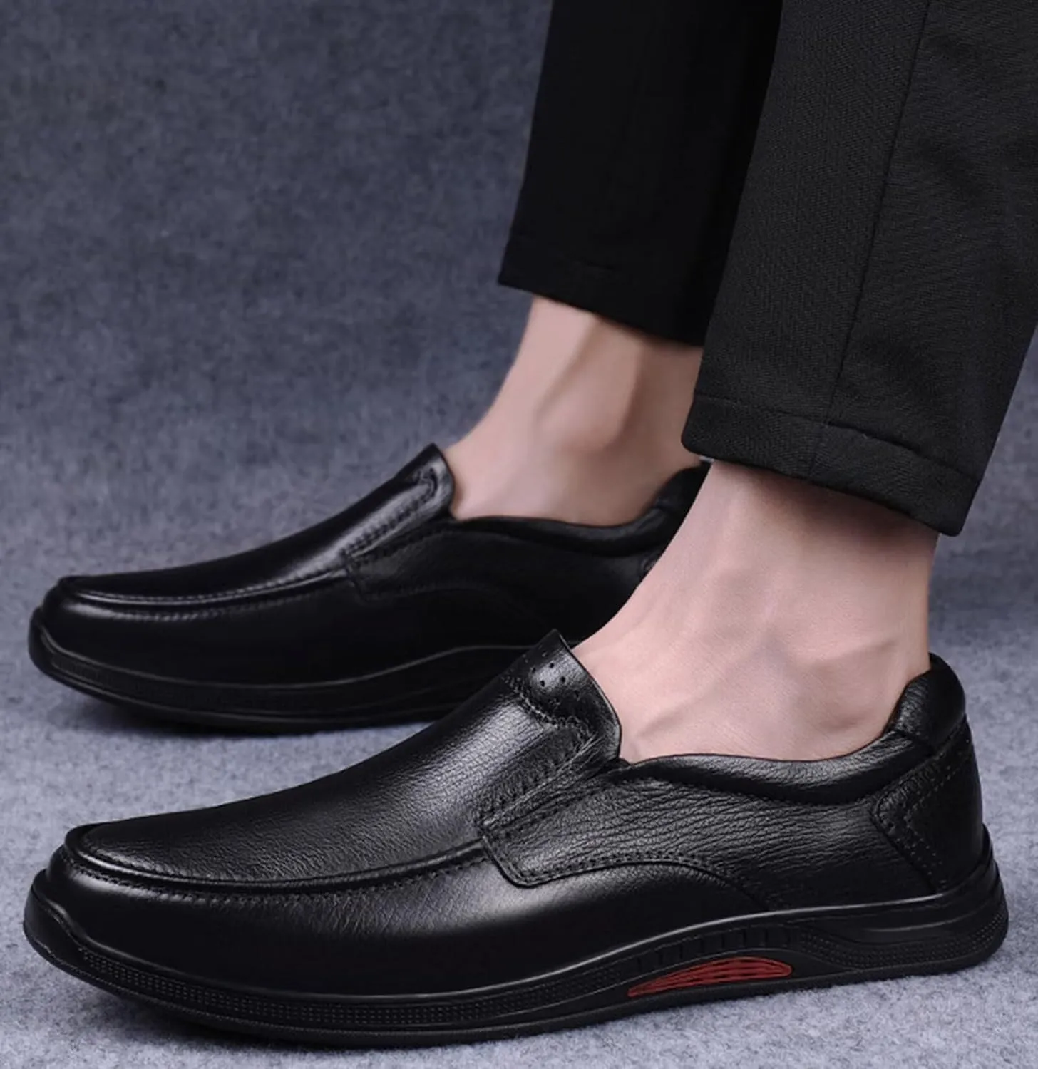 Hiking Shoes Men??s Leather Shoes Loafers Leather Causal Work Shoes Comfortable Walking Shoes