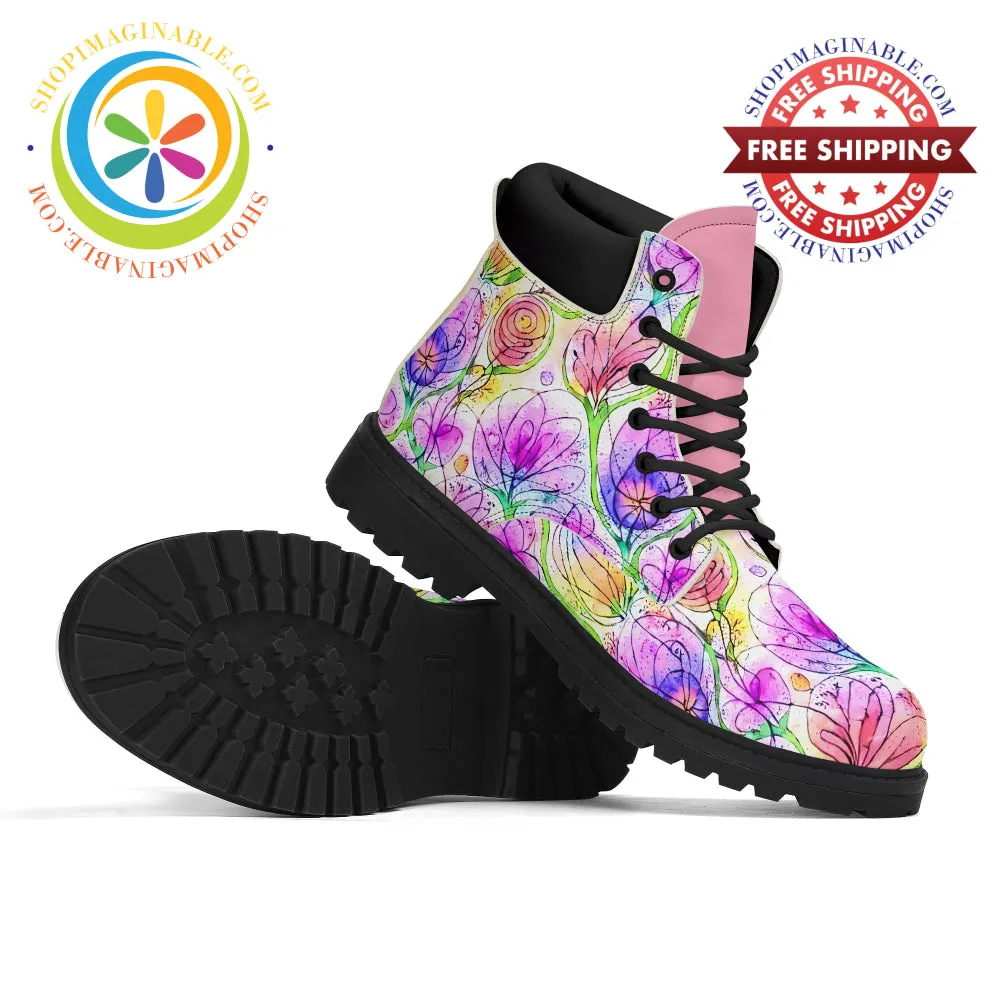 Impressionist Floral Ladies Boots