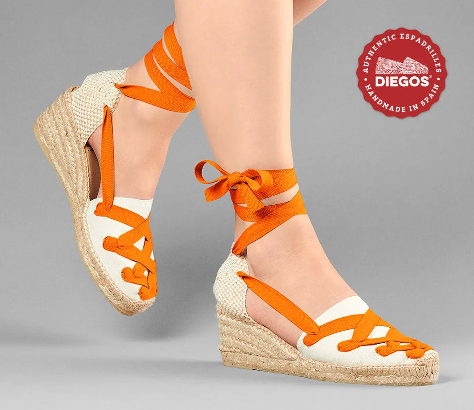 Ivory Lola high wedge Pamplona espadrilles