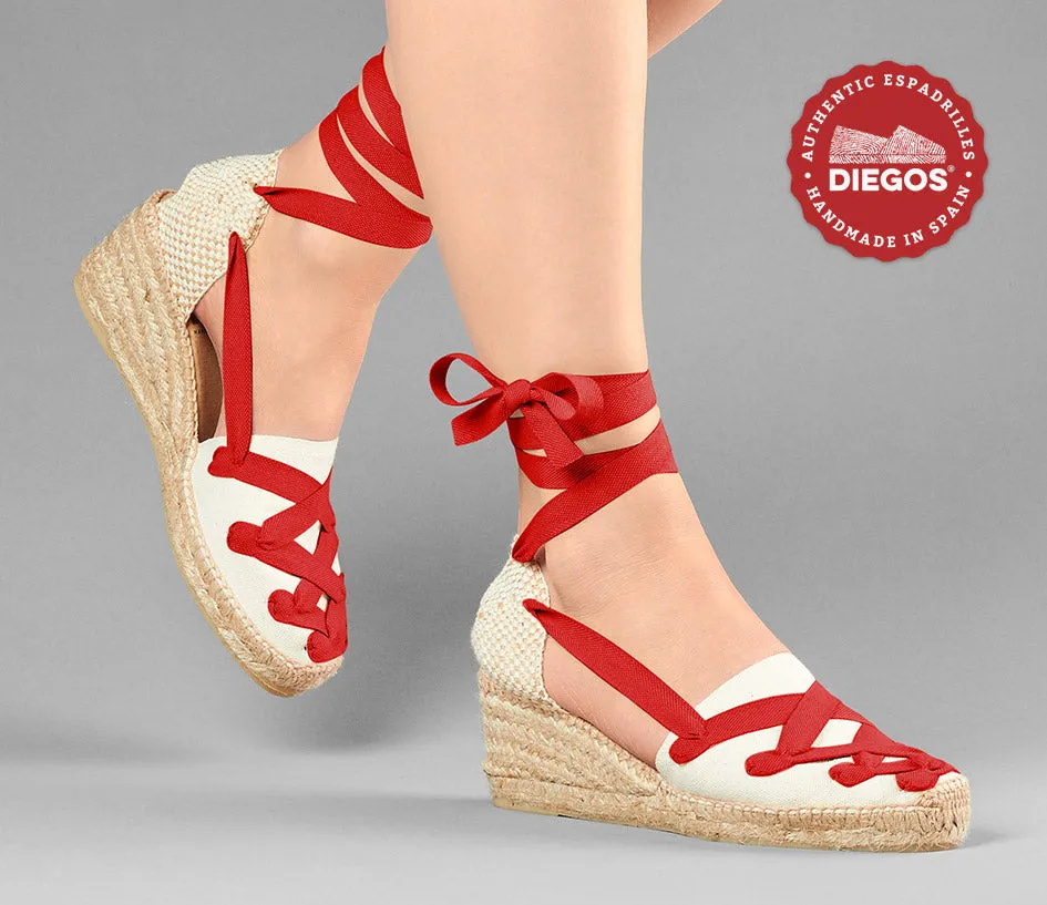 Ivory Lola high wedge Pamplona espadrilles