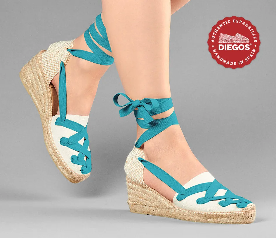 Ivory Lola high wedge Pamplona espadrilles