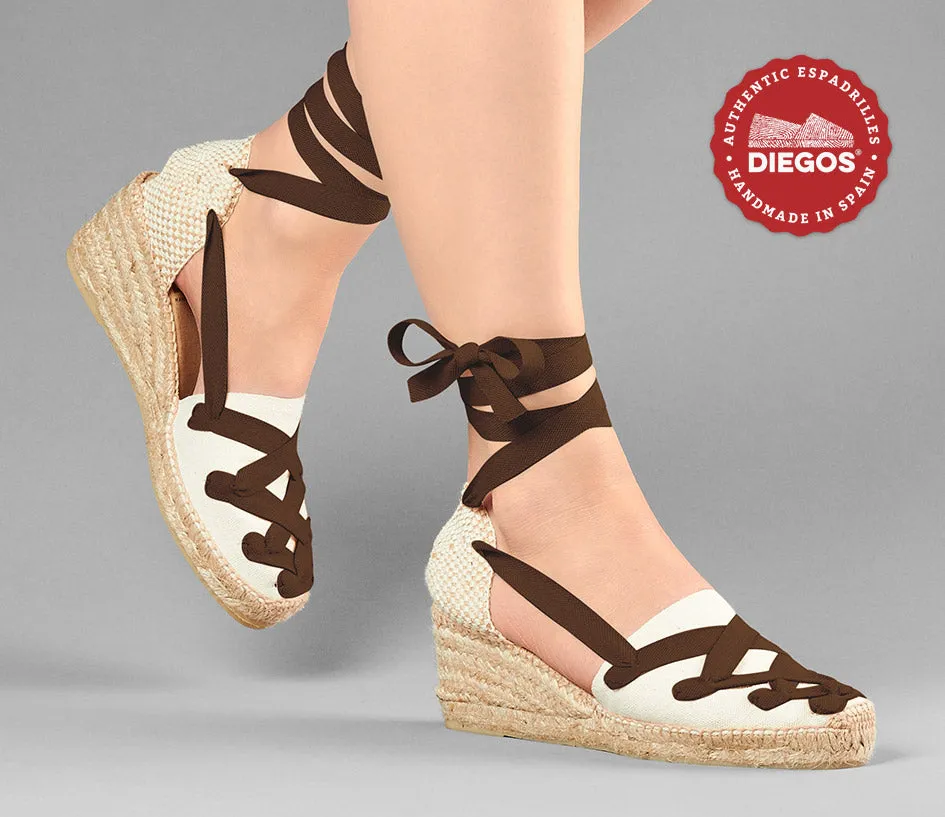 Ivory Lola high wedge Pamplona espadrilles