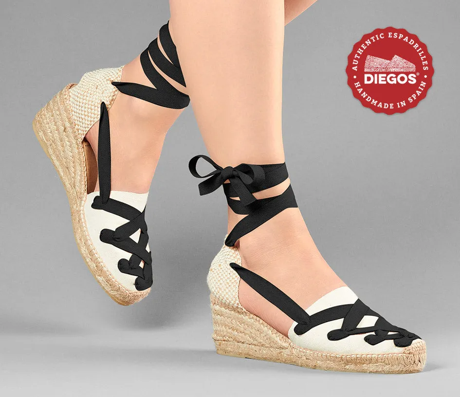 Ivory Lola high wedge Pamplona espadrilles