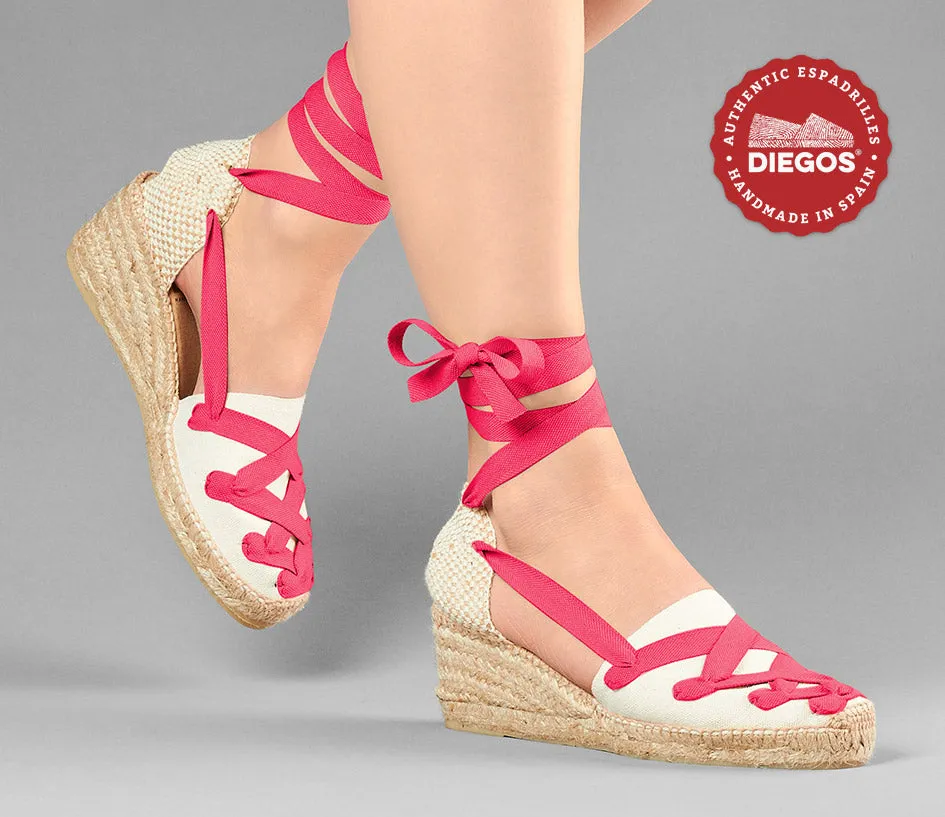 Ivory Lola high wedge Pamplona espadrilles