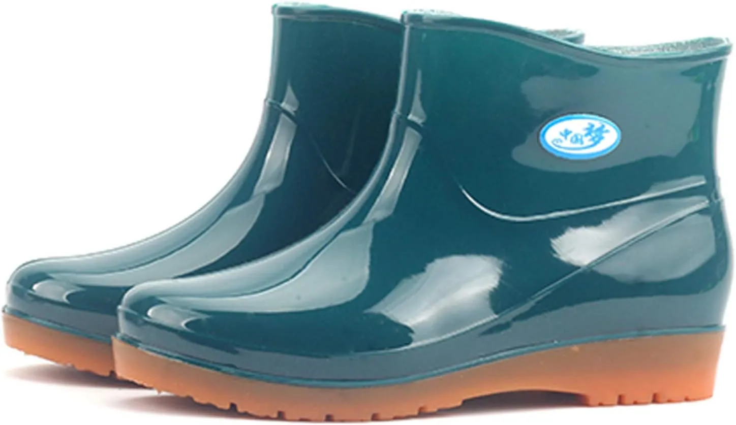IWIHMIV Ankle Rain Boots for Women Comfort Waterproof Rain Boots Rubber Short Rainboots Shoes Lightweight Boots for Outdoor