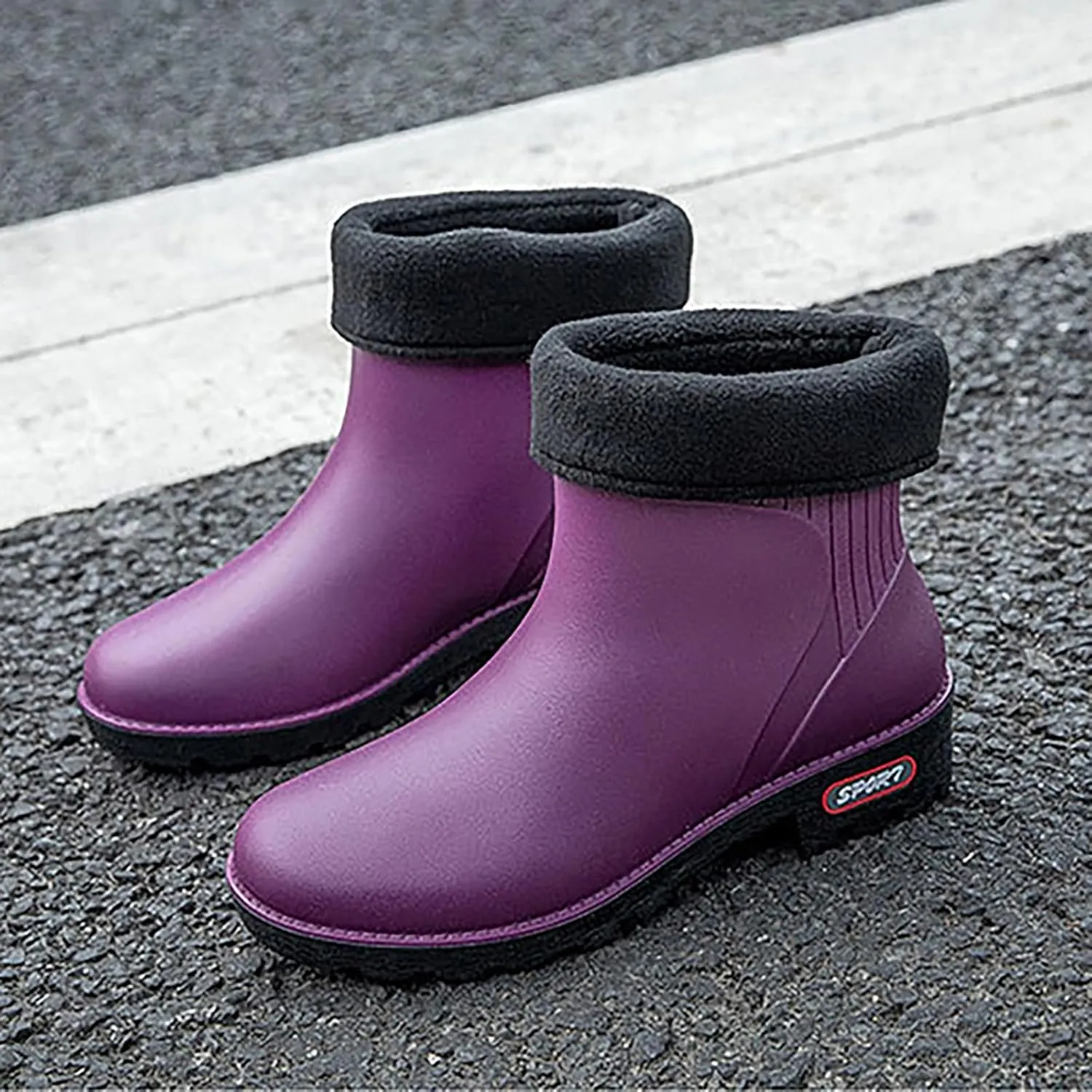 IWIHMIV Ankle Rain Boots for Women Rain Boots for Women Lightweight Warm Comfortable Waterproof Rain Boots Durable Rain Boots