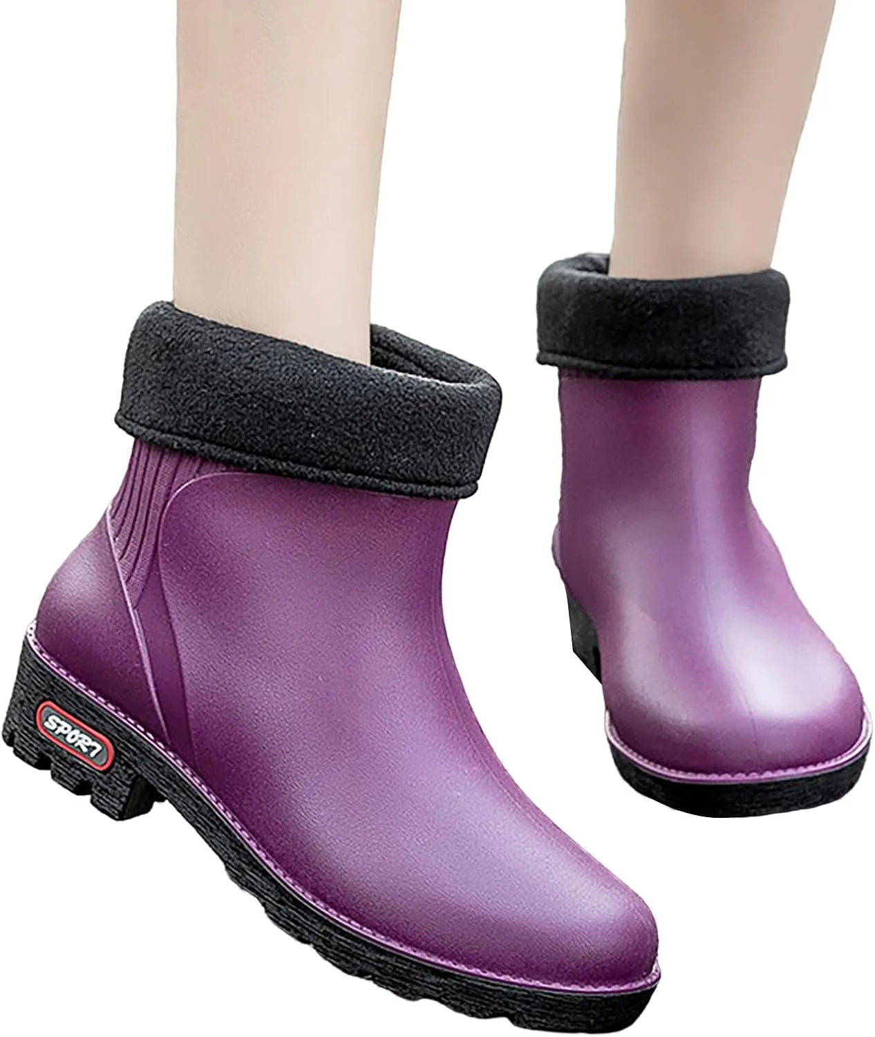 IWIHMIV Ankle Rain Boots for Women Rain Boots for Women Lightweight Warm Comfortable Waterproof Rain Boots Durable Rain Boots