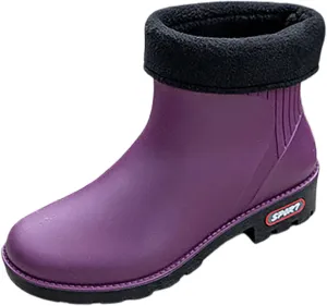 IWIHMIV Ankle Rain Boots for Women Rain Boots for Women Lightweight Warm Comfortable Waterproof Rain Boots Durable Rain Boots
