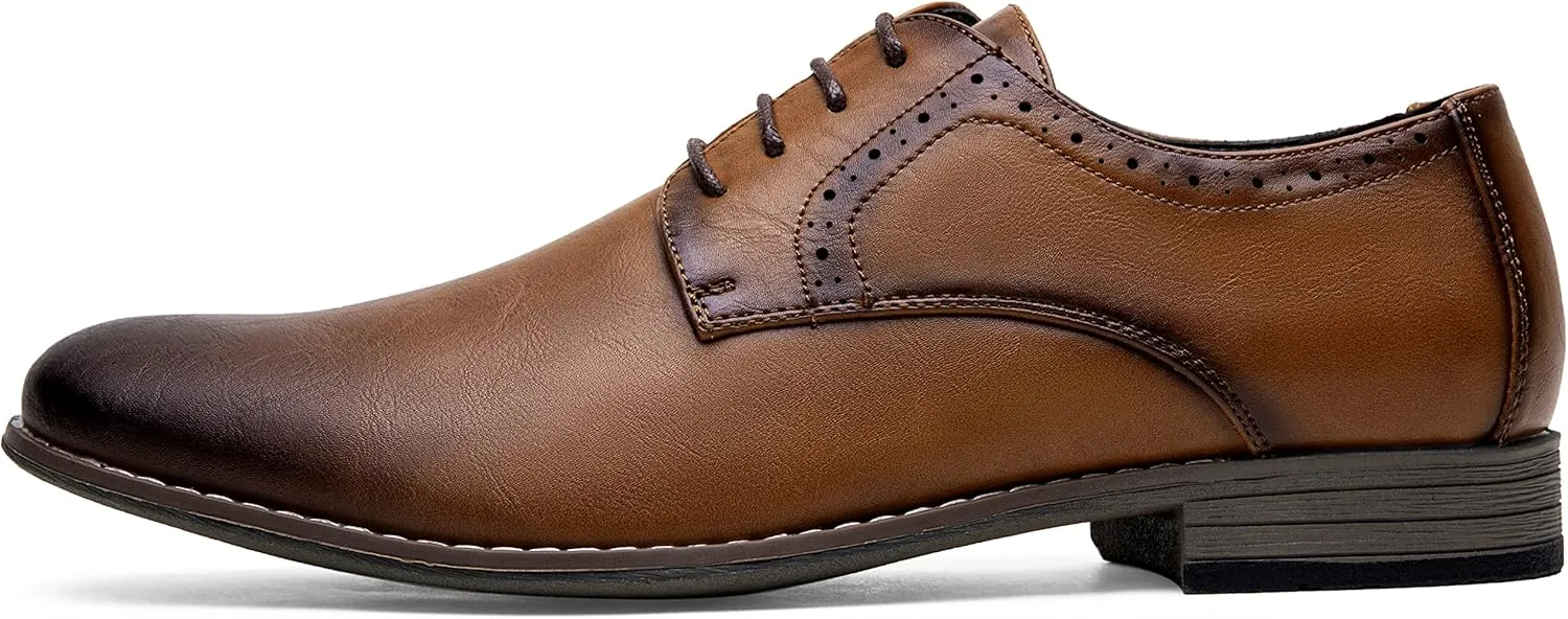 Jousen Men's Oxford Plain Toe Dress Shoes Classic Formal Derby Shoes