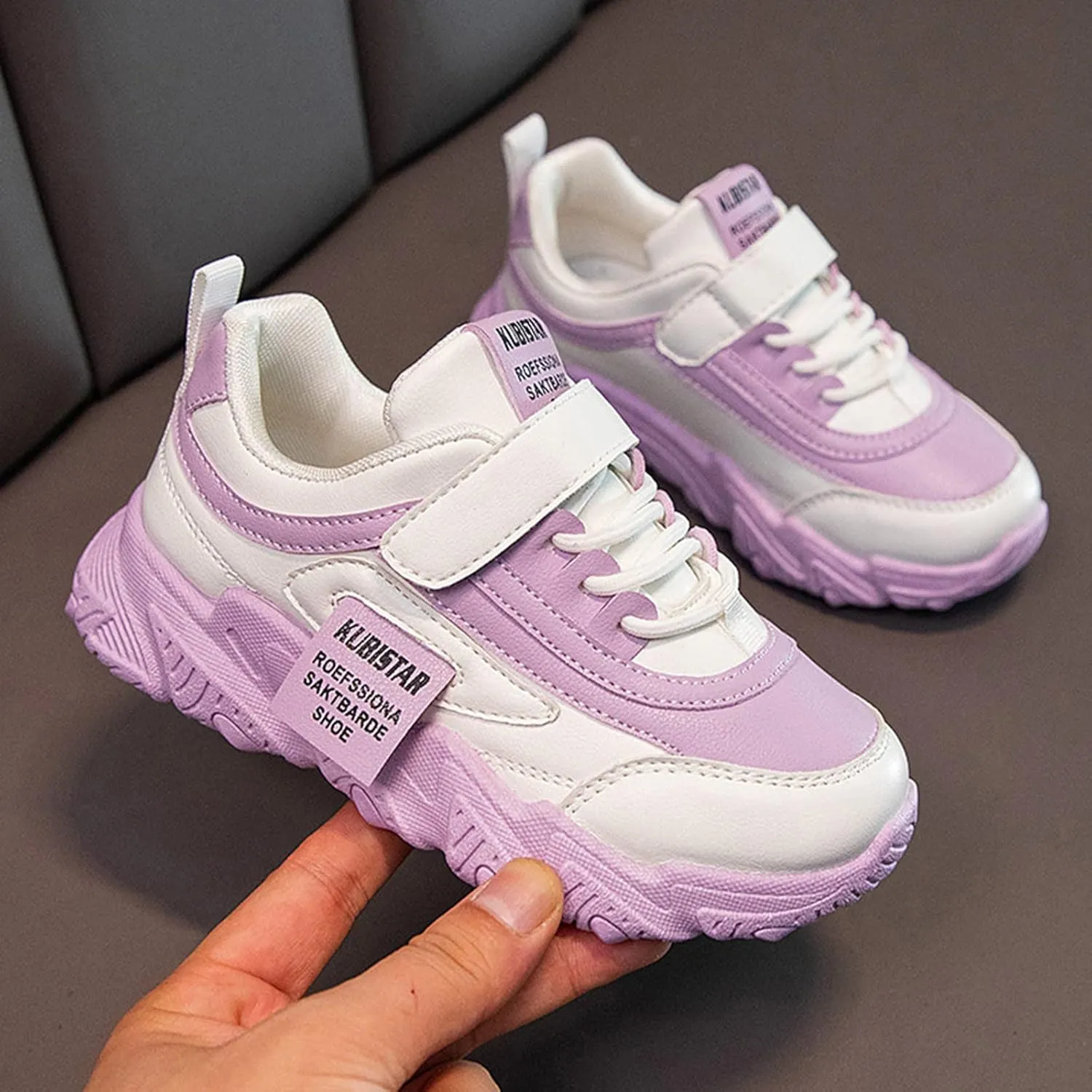 Kid Sneakers Girls Boys Running Walking Sports Adjustable Strap Sneakers Waterproof High Top Lightweight Casual Shoes
