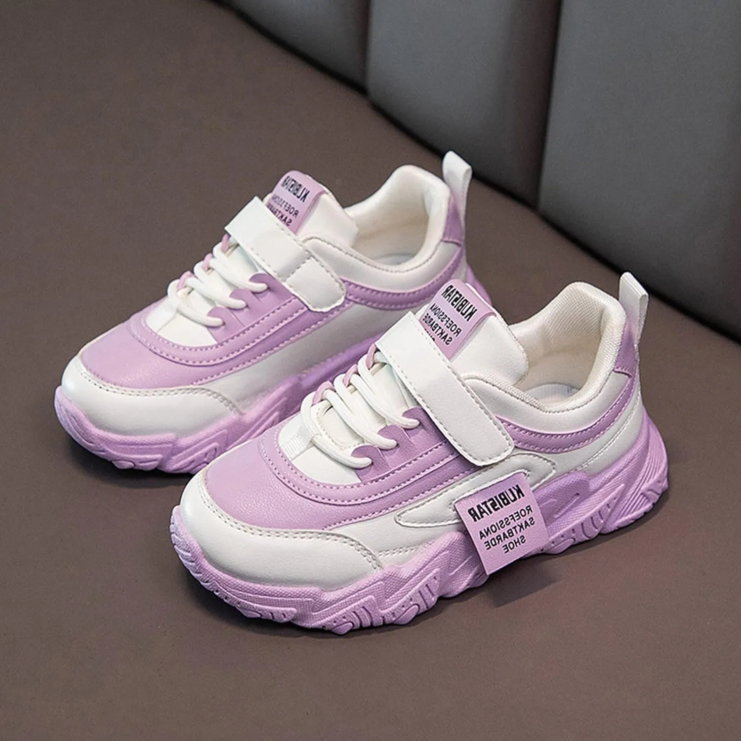 Kid Sneakers Girls Boys Running Walking Sports Adjustable Strap Sneakers Waterproof High Top Lightweight Casual Shoes