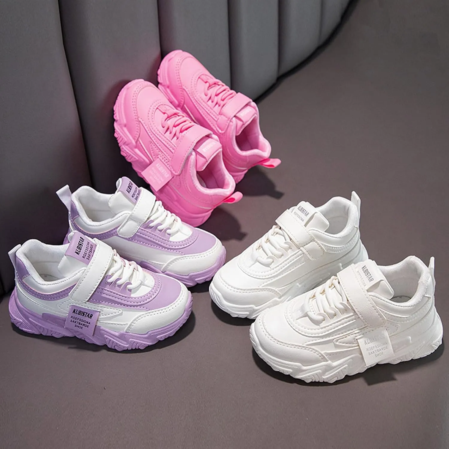 Kid Sneakers Girls Boys Running Walking Sports Adjustable Strap Sneakers Waterproof High Top Lightweight Casual Shoes