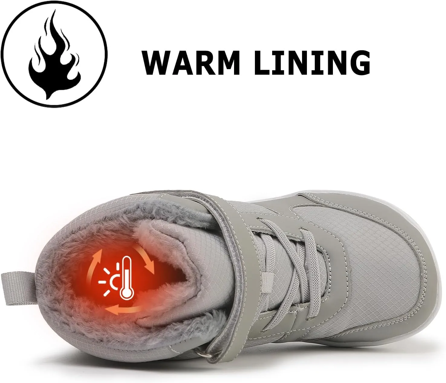 Kids Winter Barefoot Snow Boots: Comfort Warmth - Wide Toe Box Hiking Boots for Toddler/Boys/Girls