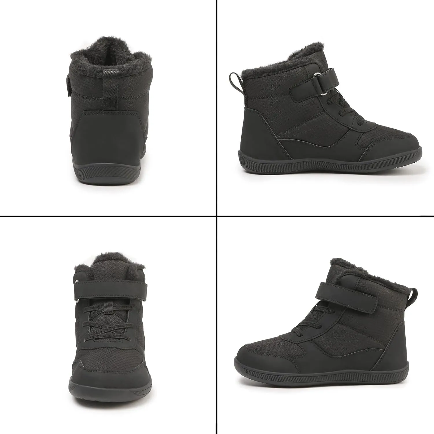 Kids Winter Barefoot Snow Boots: Comfort Warmth - Wide Toe Box Hiking Boots for Toddler/Boys/Girls