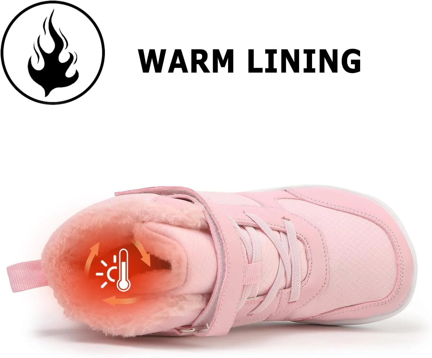 Kids Winter Barefoot Snow Boots: Comfort Warmth - Wide Toe Box Hiking Boots for Toddler/Boys/Girls