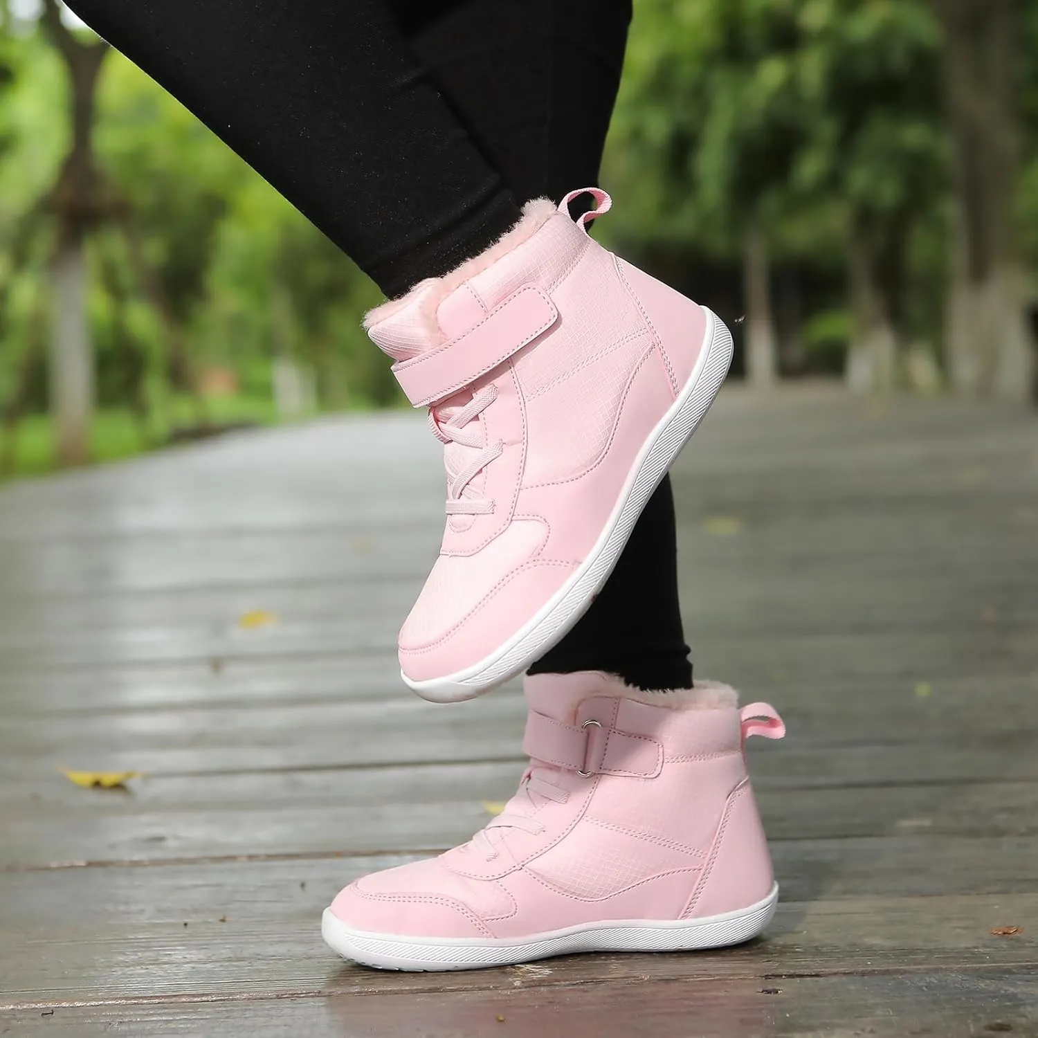 Kids Winter Barefoot Snow Boots: Comfort Warmth - Wide Toe Box Hiking Boots for Toddler/Boys/Girls