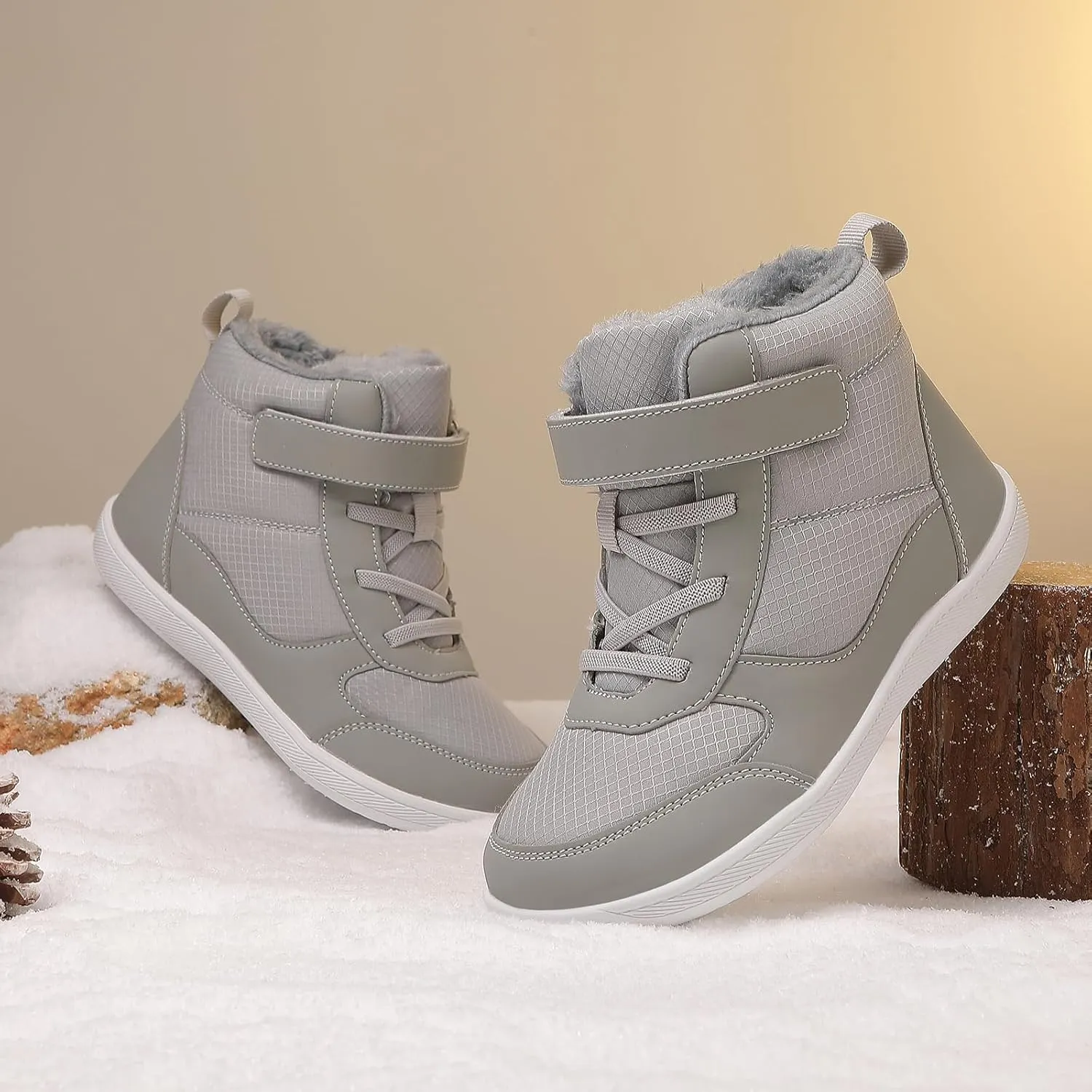 Kids Winter Barefoot Snow Boots: Comfort Warmth - Wide Toe Box Hiking Boots for Toddler/Boys/Girls