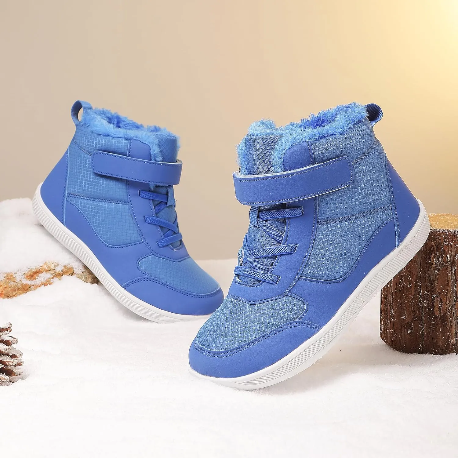 Kids Winter Barefoot Snow Boots: Comfort Warmth - Wide Toe Box Hiking Boots for Toddler/Boys/Girls