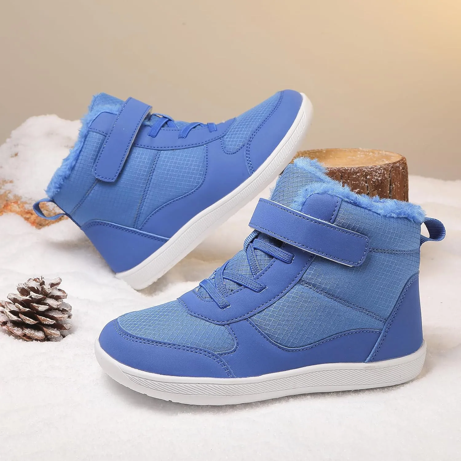 Kids Winter Barefoot Snow Boots: Comfort Warmth - Wide Toe Box Hiking Boots for Toddler/Boys/Girls