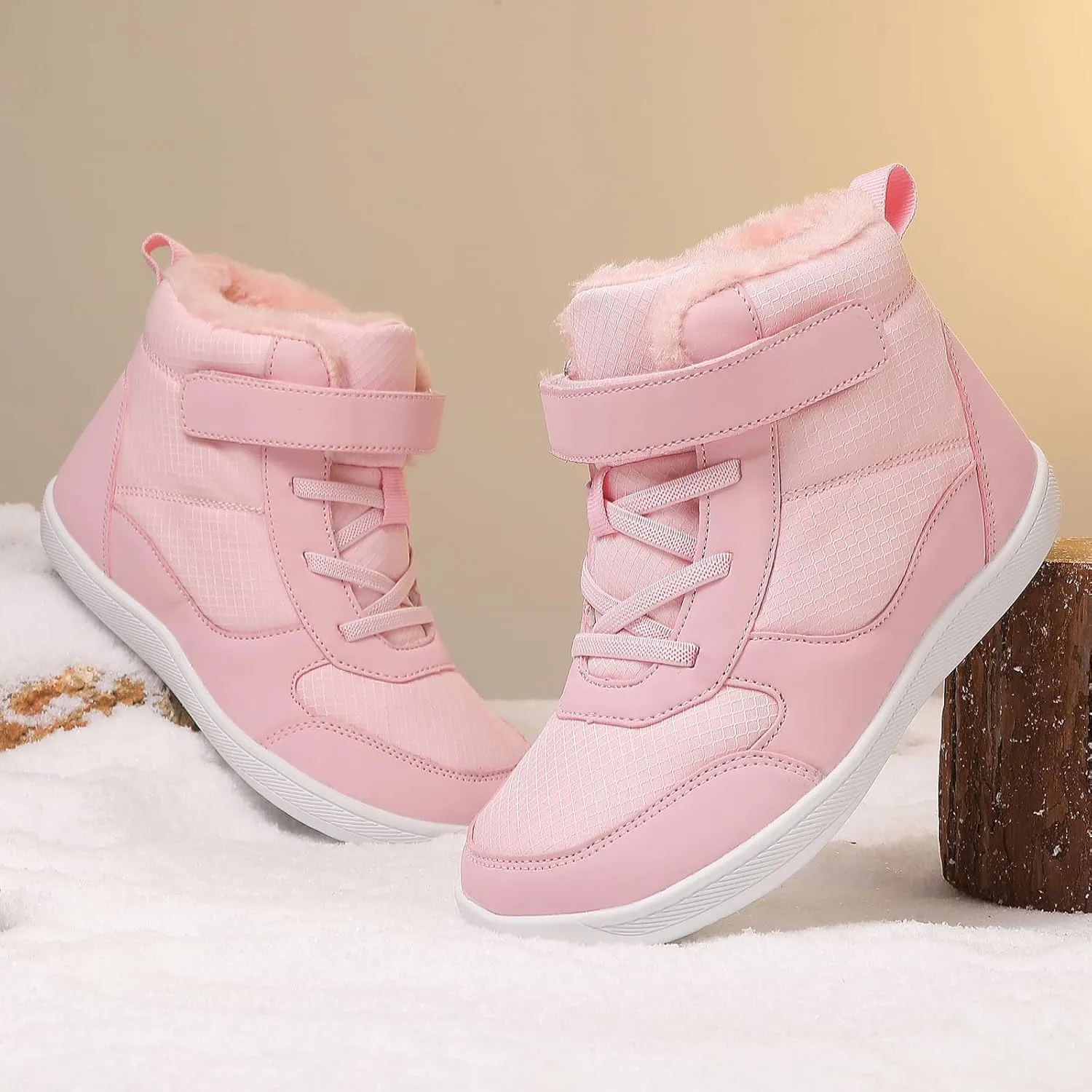 Kids Winter Barefoot Snow Boots: Comfort Warmth - Wide Toe Box Hiking Boots for Toddler/Boys/Girls