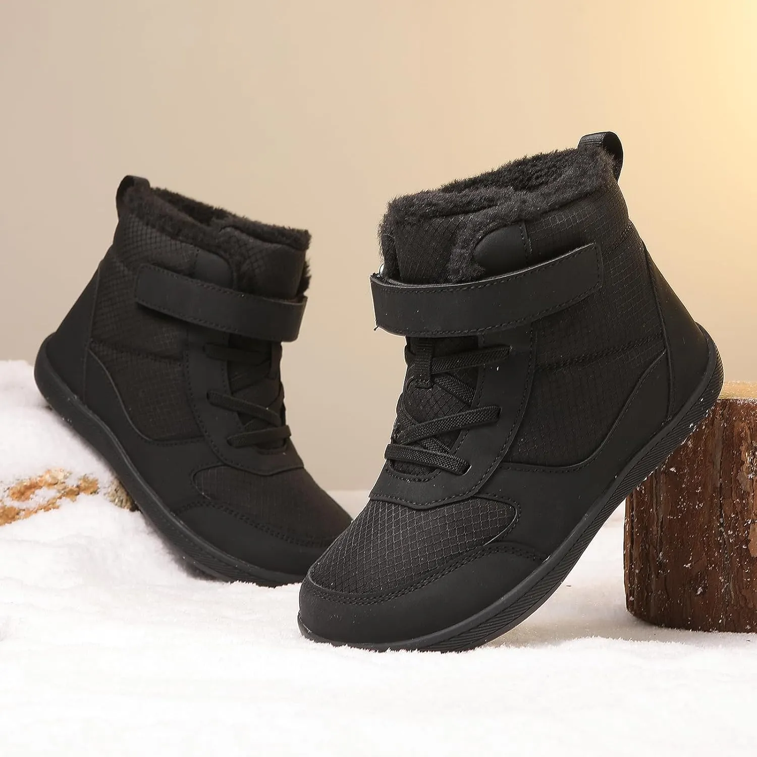 Kids Winter Barefoot Snow Boots: Comfort Warmth - Wide Toe Box Hiking Boots for Toddler/Boys/Girls