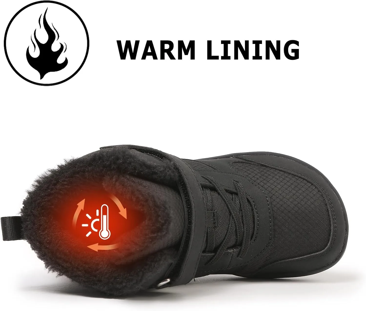 Kids Winter Barefoot Snow Boots: Comfort Warmth - Wide Toe Box Hiking Boots for Toddler/Boys/Girls