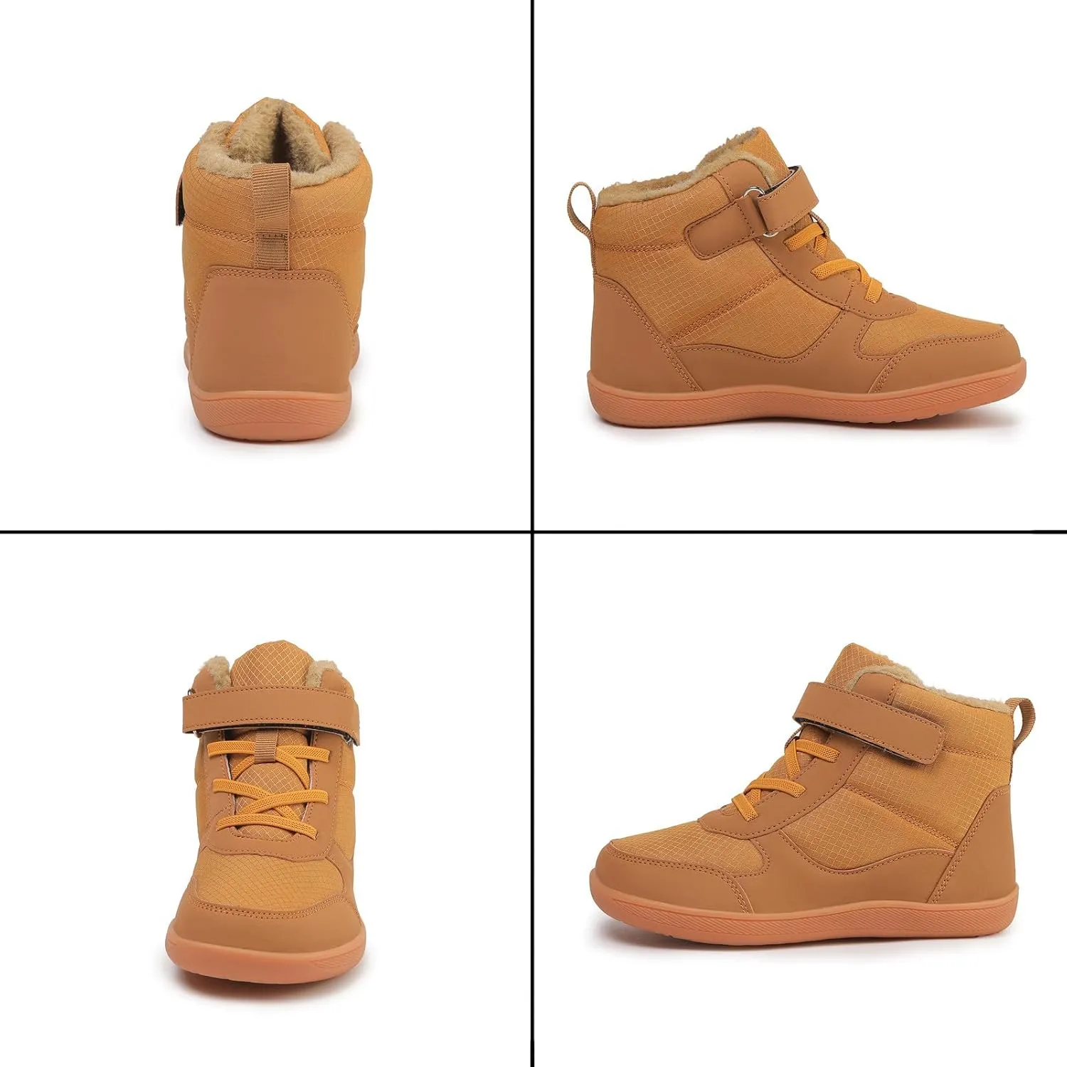 Kids Winter Barefoot Snow Boots: Comfort Warmth - Wide Toe Box Hiking Boots for Toddler/Boys/Girls