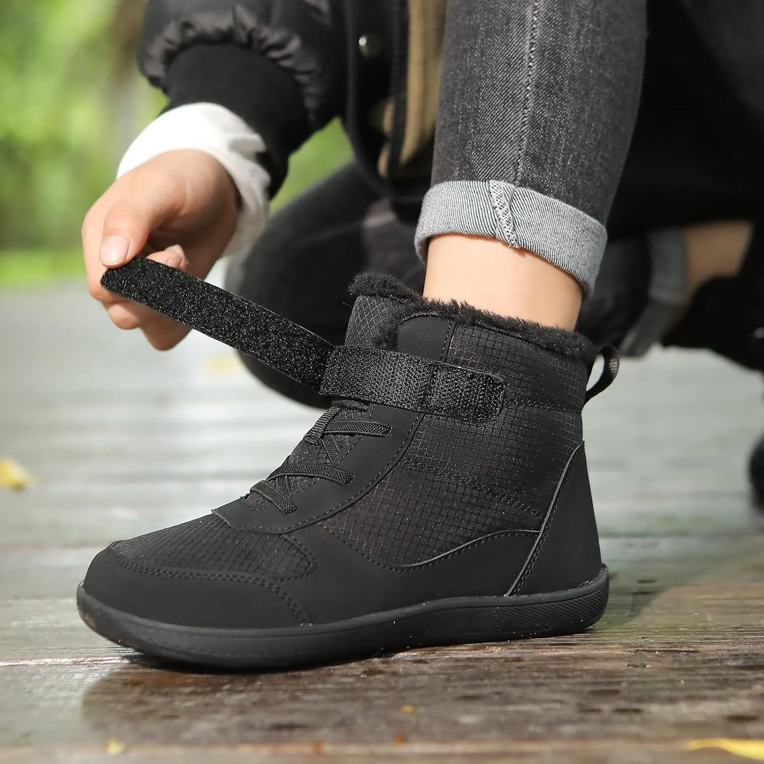Kids Winter Barefoot Snow Boots: Comfort Warmth - Wide Toe Box Hiking Boots for Toddler/Boys/Girls