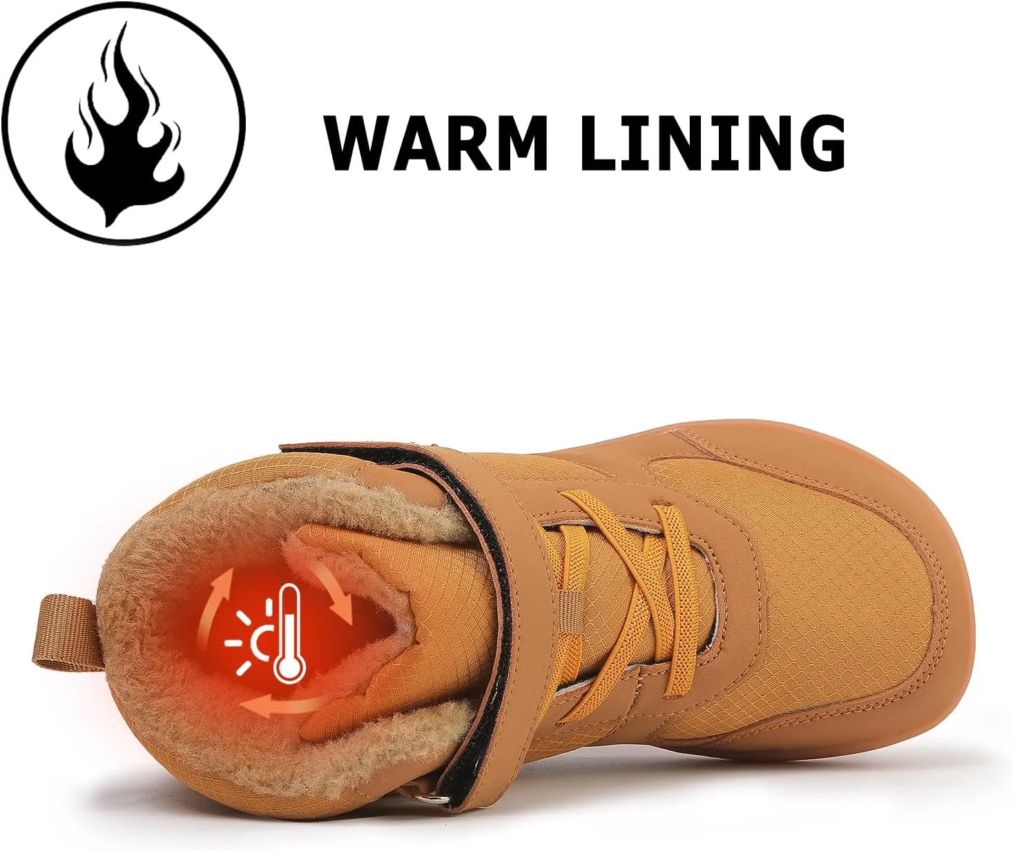Kids Winter Barefoot Snow Boots: Comfort Warmth - Wide Toe Box Hiking Boots for Toddler/Boys/Girls