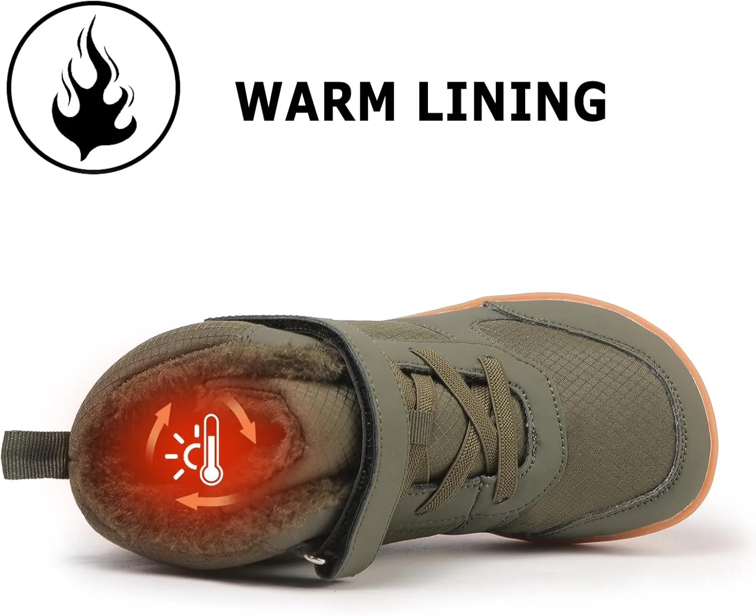Kids Winter Barefoot Snow Boots: Comfort Warmth - Wide Toe Box Hiking Boots for Toddler/Boys/Girls