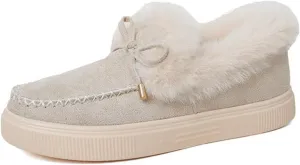 Ladmiple Snow Boots For Women Slip On Warm Fur Lined Winter Ankle Boots Outdoor Short Booties Fashion Comfort Walking Shoes