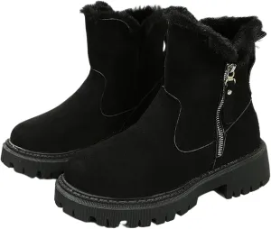 Ladmiple Trending Winter Boots For Women 2024 Casual Slip-on Warm Loafers Shoes Faux Fur-Lined Comfortable Snow Ankle Booties