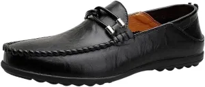 Leather Lined Casual Walking Shoes Men's Slip on Loafers Classic Leather Dress Shoes