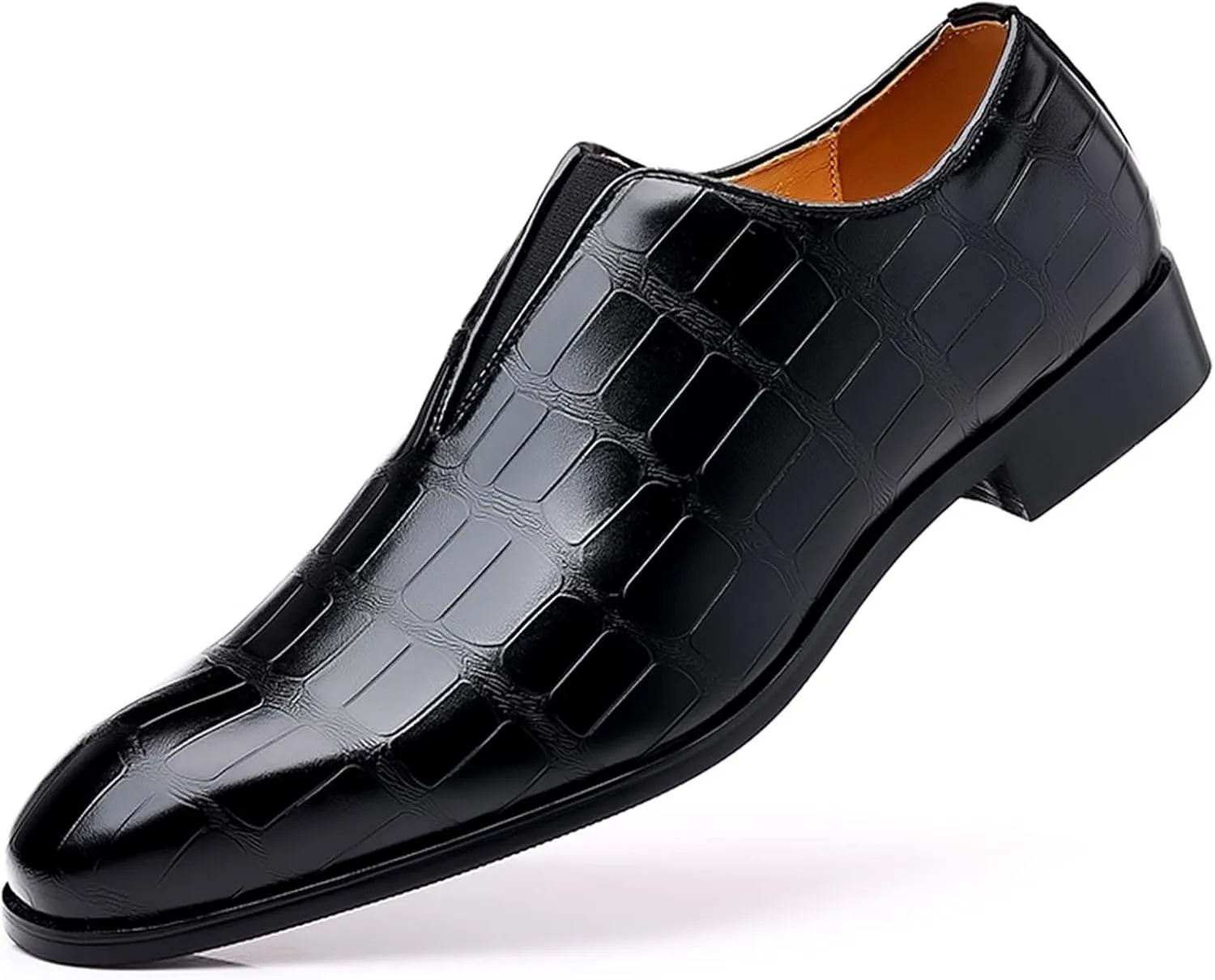 Leather Shoe Laces for Mens Sneakers Classical Style Shoes for Men Slip On PU Leather Low Rubber Sole Block Heel Work Leather Work Shoes