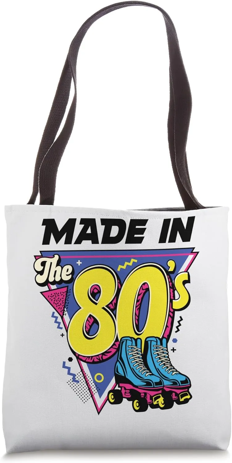 Made In The 80s Women Men Roller Skater Skate Shoes Retro Tote Bag