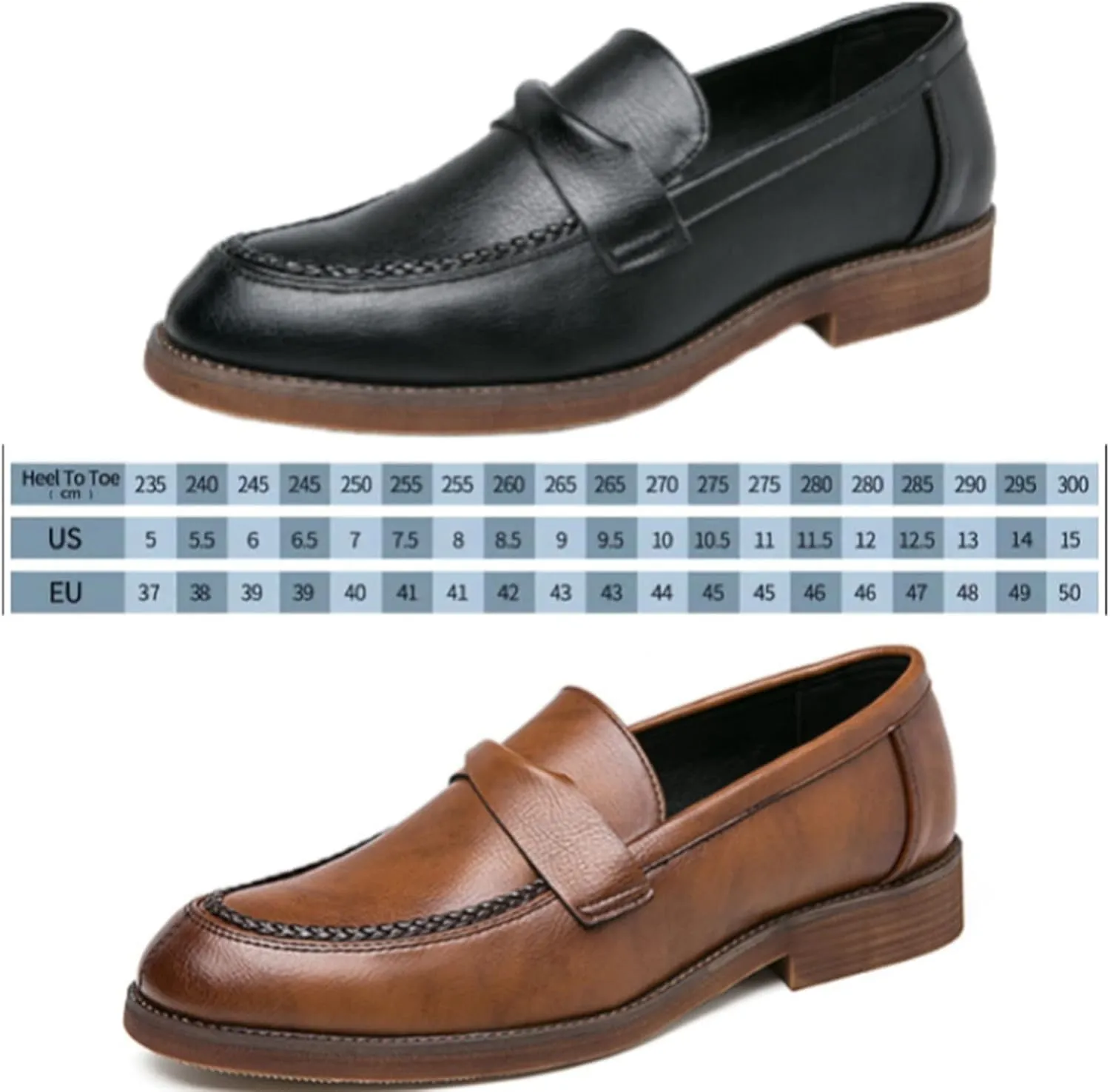 Men's Classic Penny Loafers, Classic Business Casual British Slip-On Leather Shoes