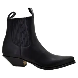 Men's Cowboy Boots Sendra 1692 Black Leather Ibiza Heel