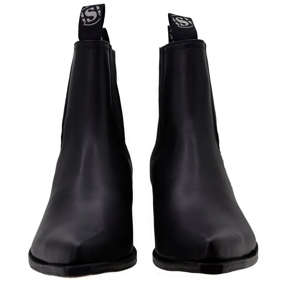 Men's Cowboy Boots Sendra 1692 Black Leather Ibiza Heel