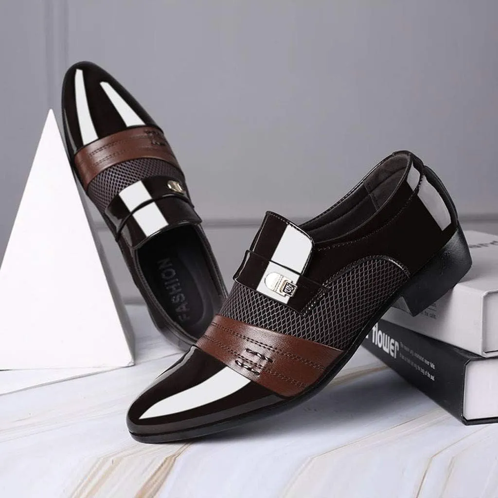 Mens Dress Shoes with Leather Soles Shoes Shoe Male Suit Business Men Comfortable Leather Wedding Casual Shoes Men's Leather Shoes Mens Shoes Working Shoes (Brown, 44)