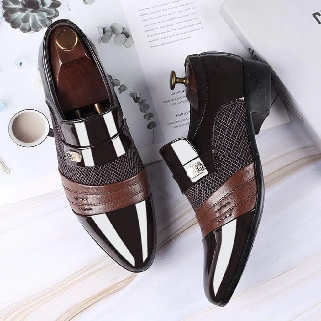Mens Dress Shoes with Leather Soles Shoes Shoe Male Suit Business Men Comfortable Leather Wedding Casual Shoes Men's Leather Shoes Mens Shoes Working Shoes (Brown, 44)