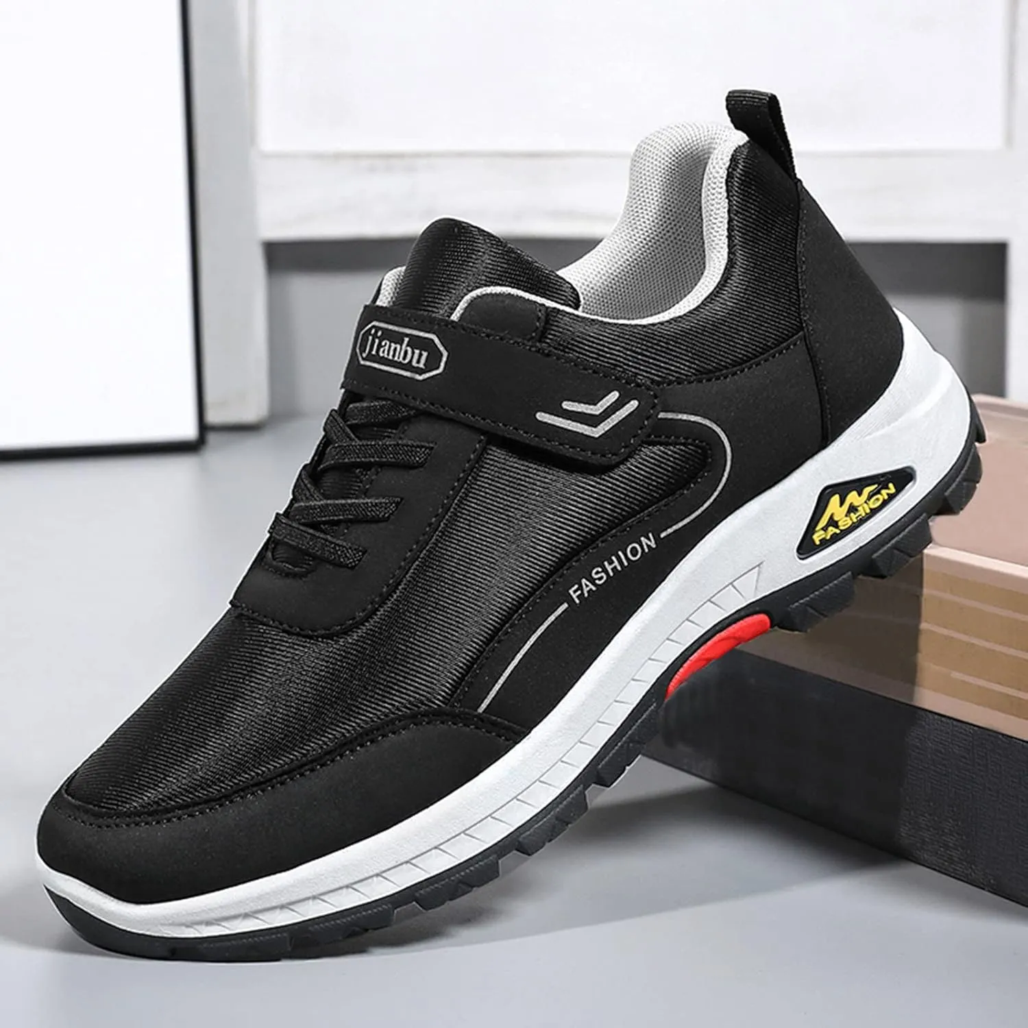 Mens Everyday Sneakers Fashion Spring and Summer Men Sports Shoes Soft Sole Non Slip Solid Color Lace Up Minimalist