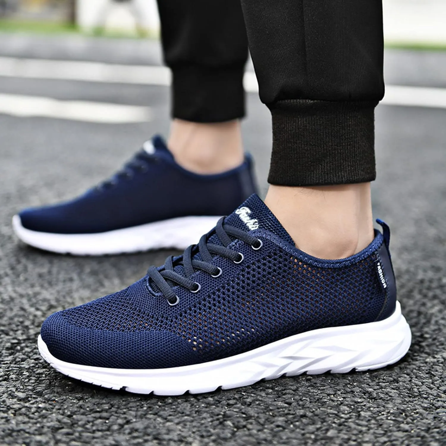 Mens Everyday Sneakers Men Comfortable Fashion Casual Breathable Lightweight Solid Color Summer and