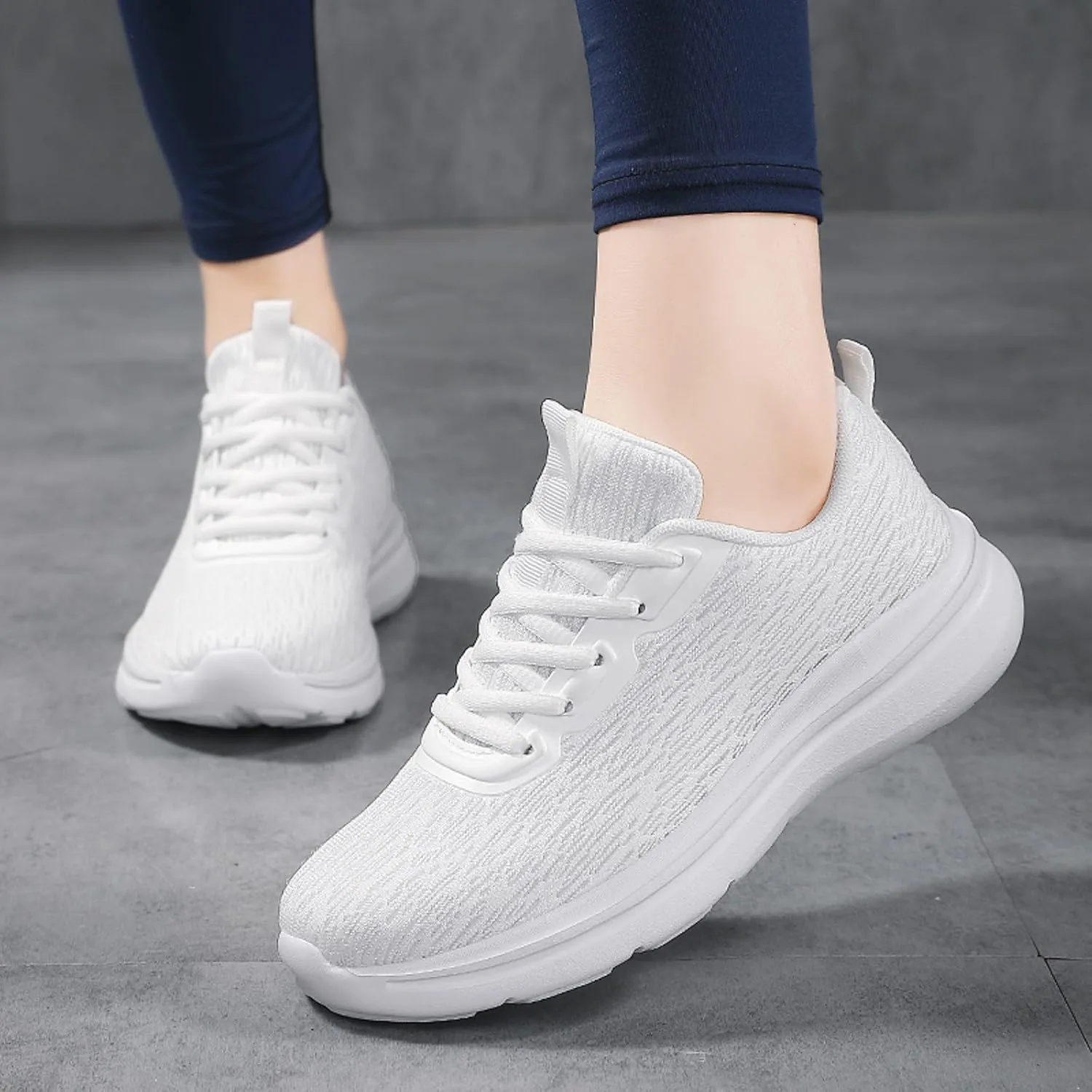 Men's Fashion Sneakers Mens Shoes Casual Lightweight Breathable Walking Shoes Gym Tennis Athletic Leather Sneakers Breathable Casual Walking White Non Slip