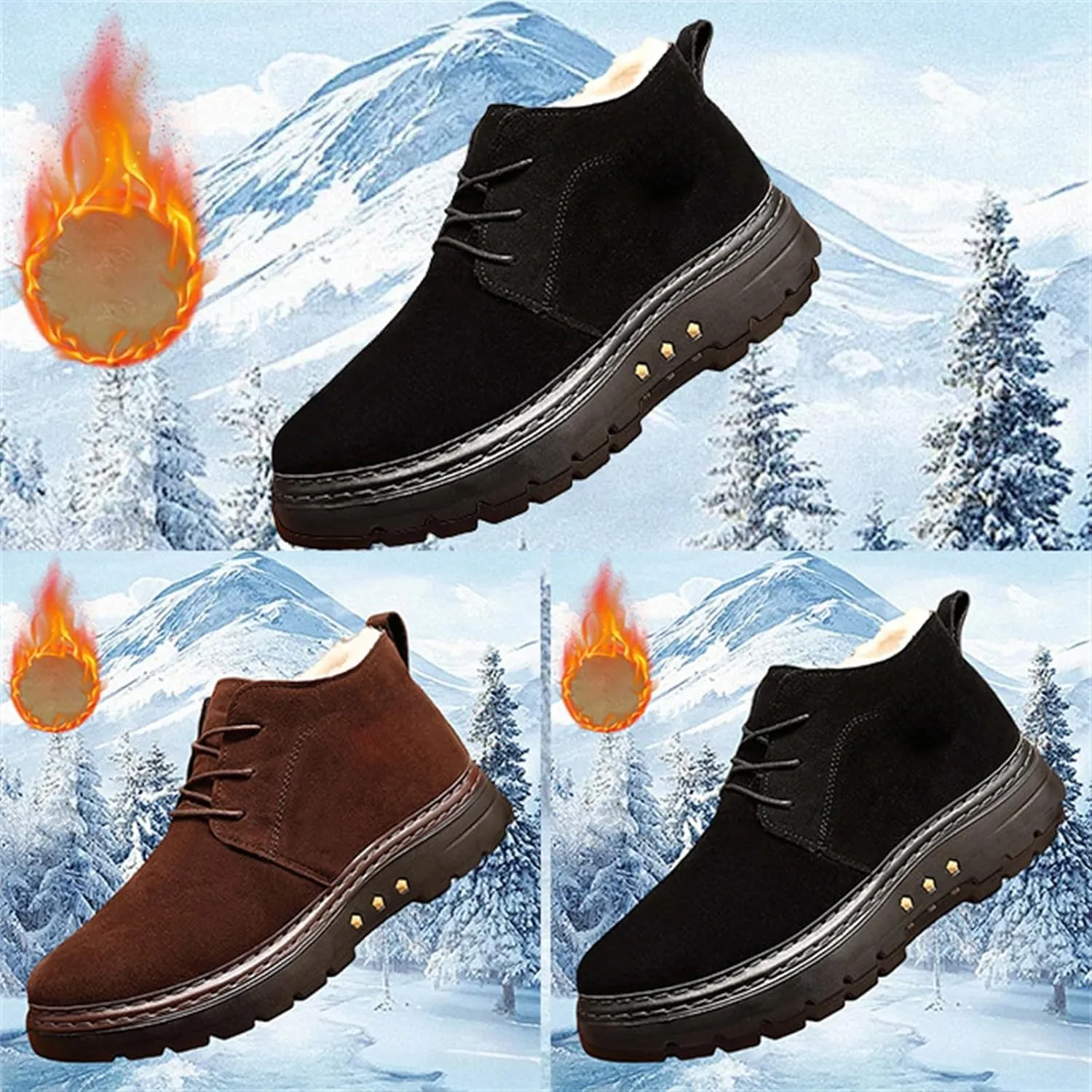 Men's Fleece Warm Boots Snow Shoes For Mens Botas De Invierno Para Hombre Outdoor Boot Comfortable Walking Shoes