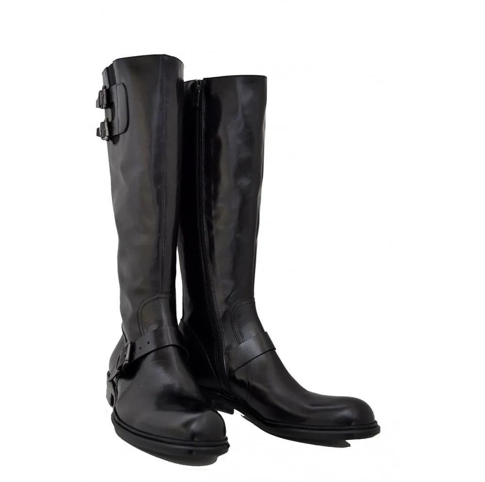Men's Italian Shoes Jo Ghost 2014 Black Leather Formal Riding Boots